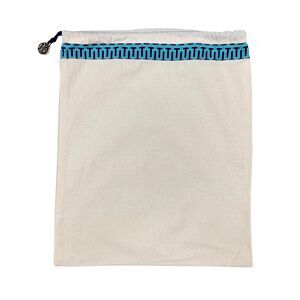 Tory Burch Dust Bag 15 in x 12.5 in Canvas Drawstring Strap Geometric Trim Charm